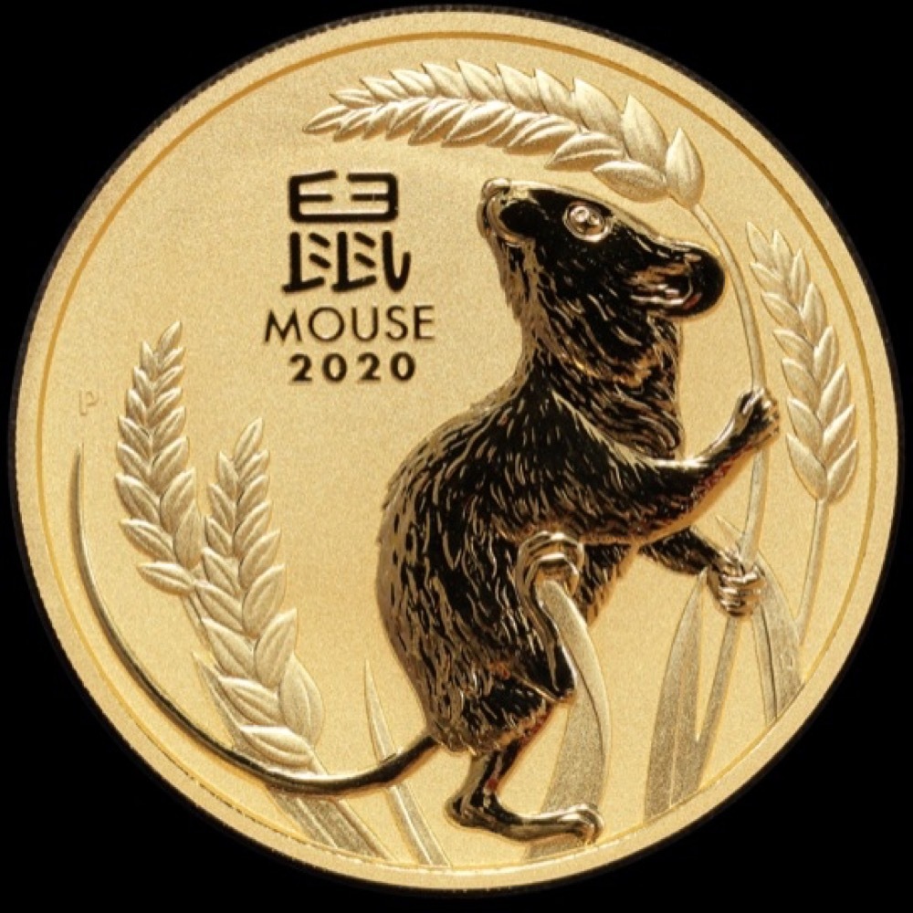 2020 Gold Lunar Two Ounce Specimen Coin Series II - Mouse product image