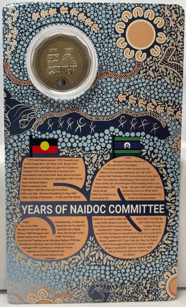 2024 50 Cent Uncirculated Coin on Card - NAIDOC 50 Years product image