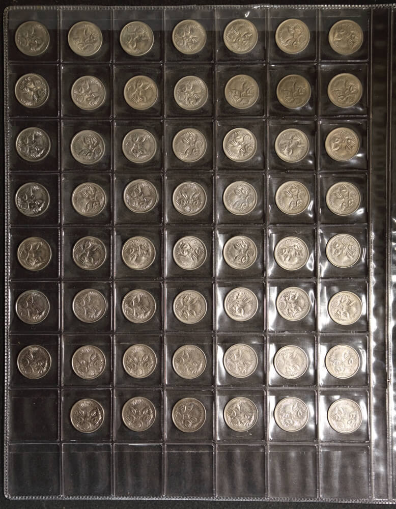 1966-2022 5 Cent Comprehensive Collection of 55 Uncirculated Coins product image