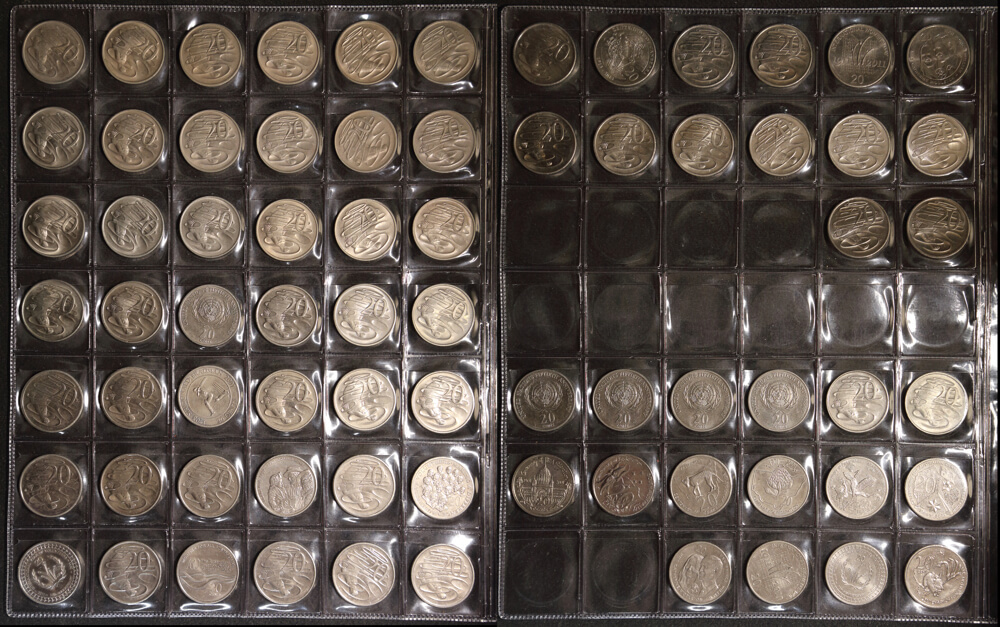 1966-2022 20 Cent Comprehensive Collection of 56 Uncirculated Coins product image