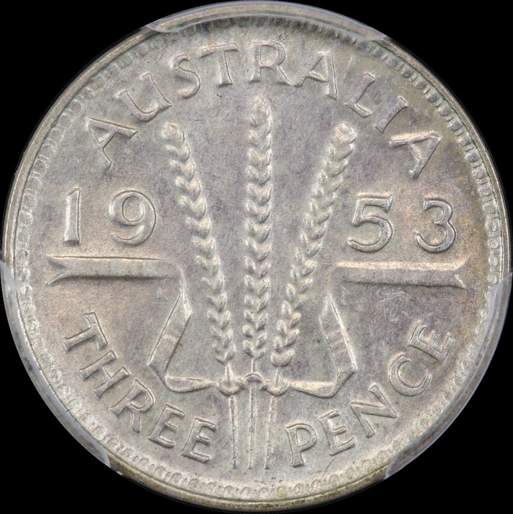 1953 Threepence Gem Unc (PCGS MS62) product image