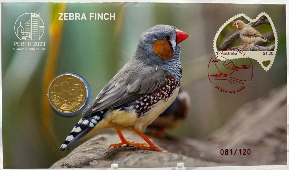 2023 $1 PNC Perth Stamp & Coin Show - Zebra Finch product image