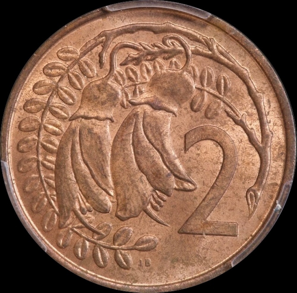 New Zealand/Bahamas 1967 2 Cent Mule KM#33 PCGS MS64RB product image