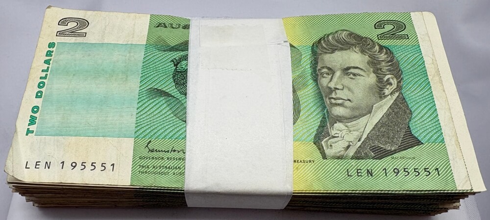 Bundle of 100 Circulated Australian Paper $2 Notes product image