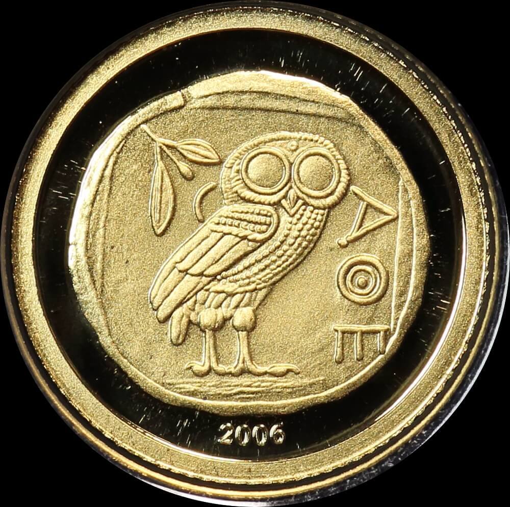 Democratic Republic of Congo 2006 Gold Half Gram Coin - Owl of Athens product image