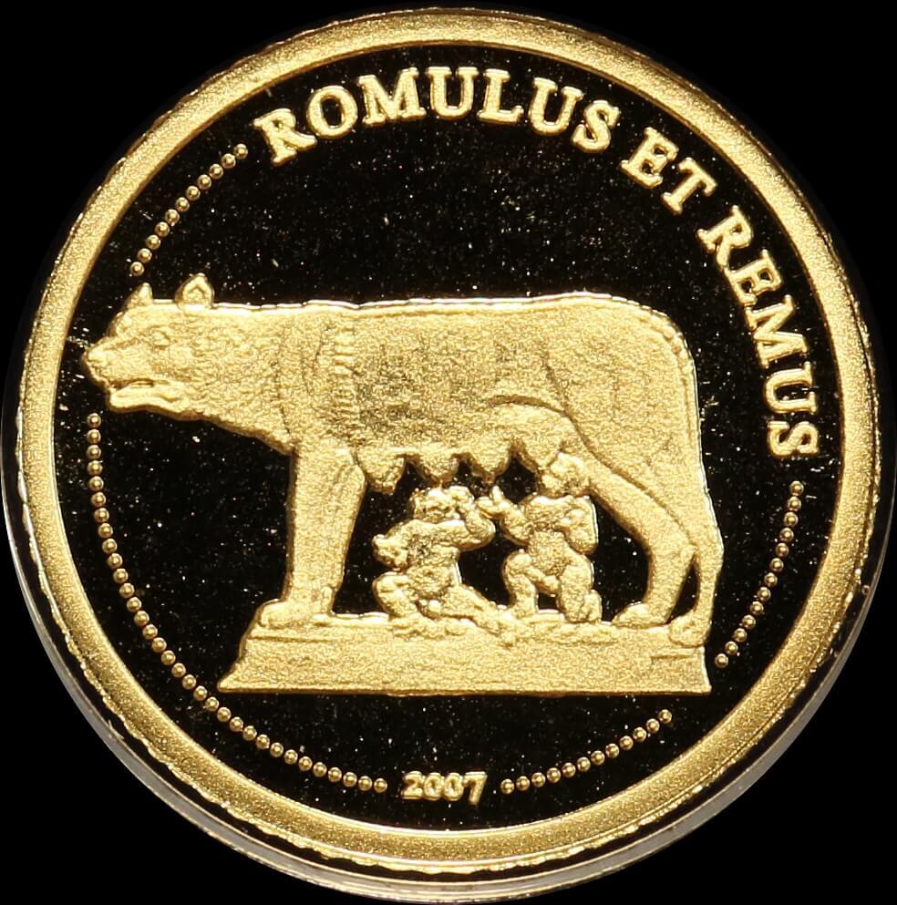 Democratic Republic of Congo 2007 Gold Half Gram Coin -Romulus & Remus product image