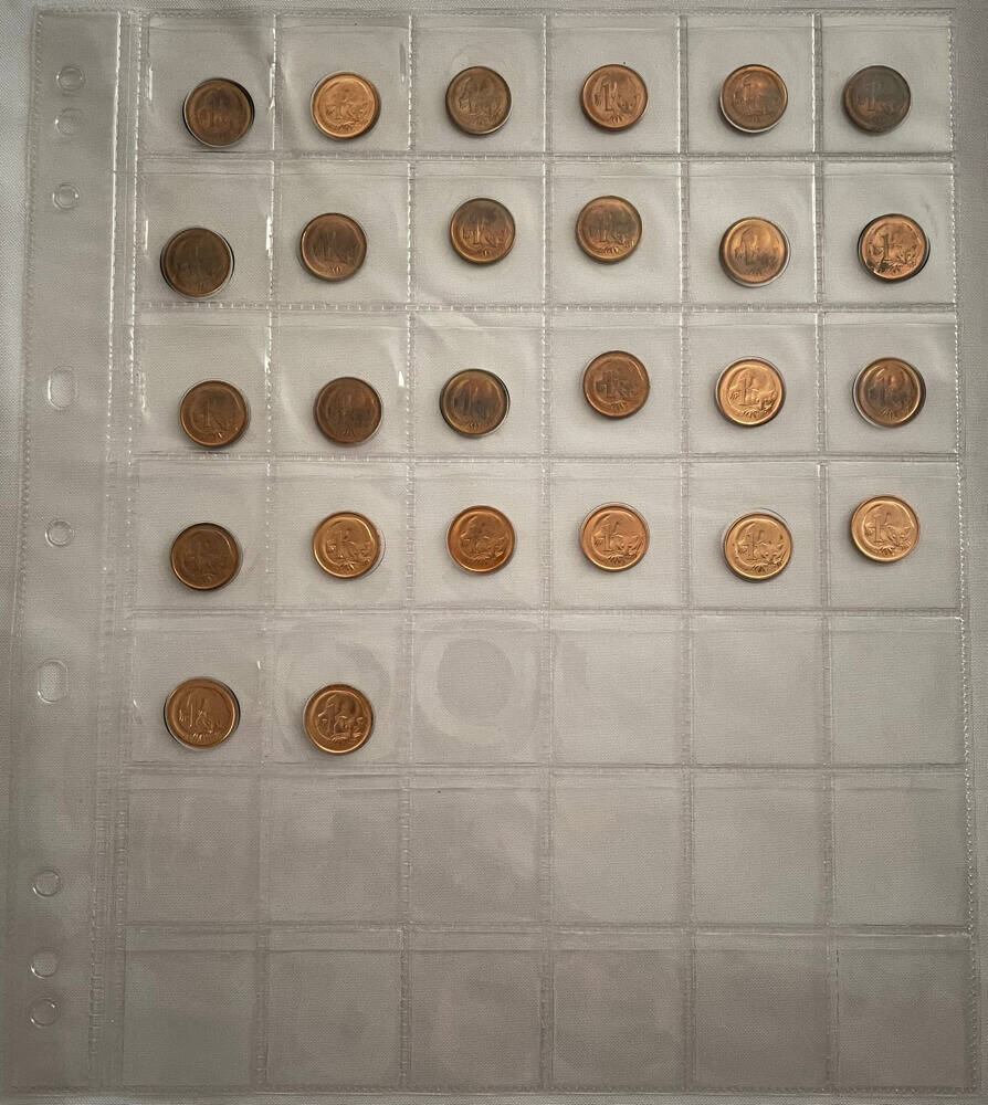 Complete  Set of Australian 1 Cent Coins 1966~1991 Uncirculated product image