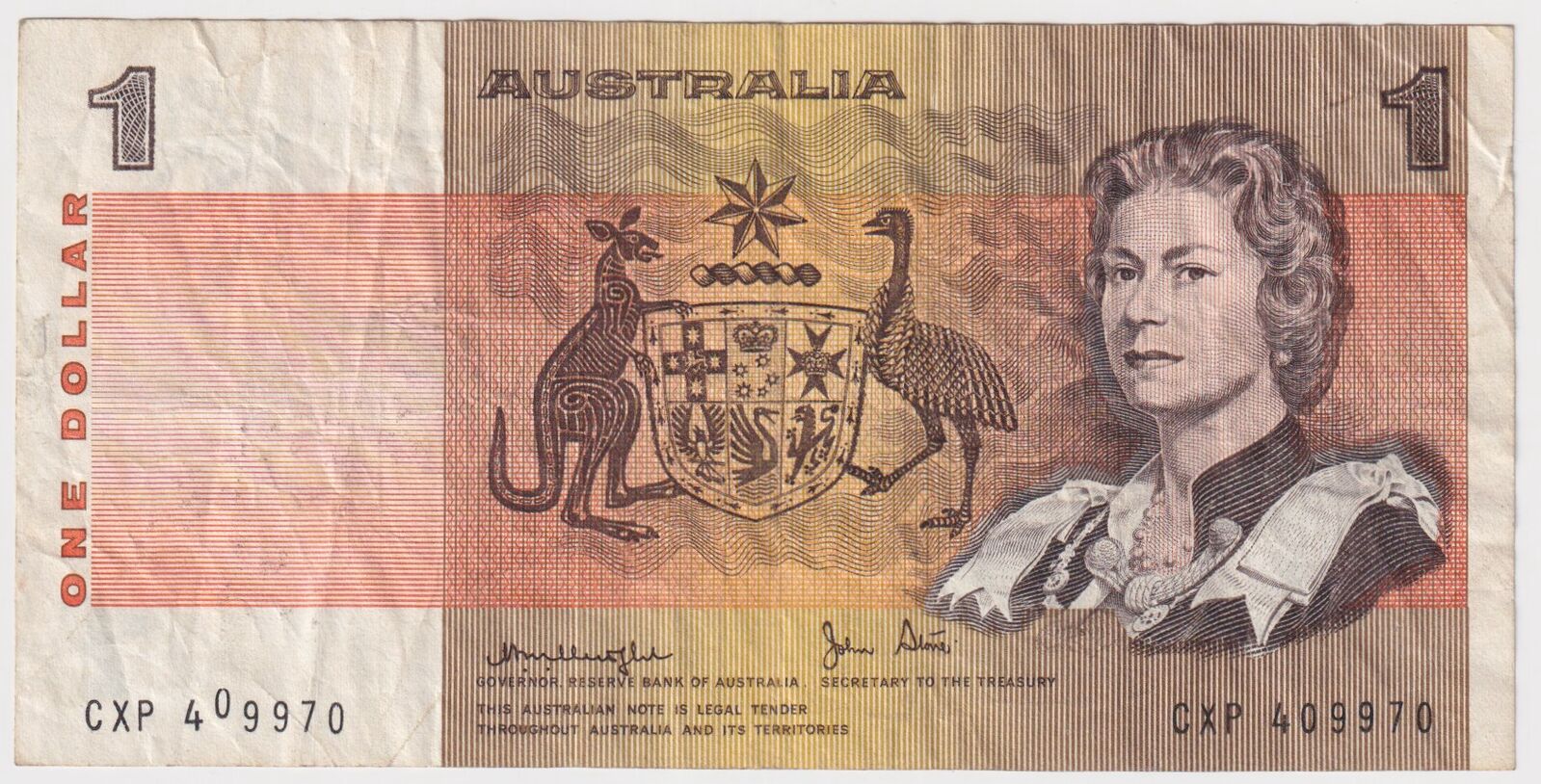 1979 $1 Note Knight/Stone R77 Misaligned Serial Number Very Fine product image