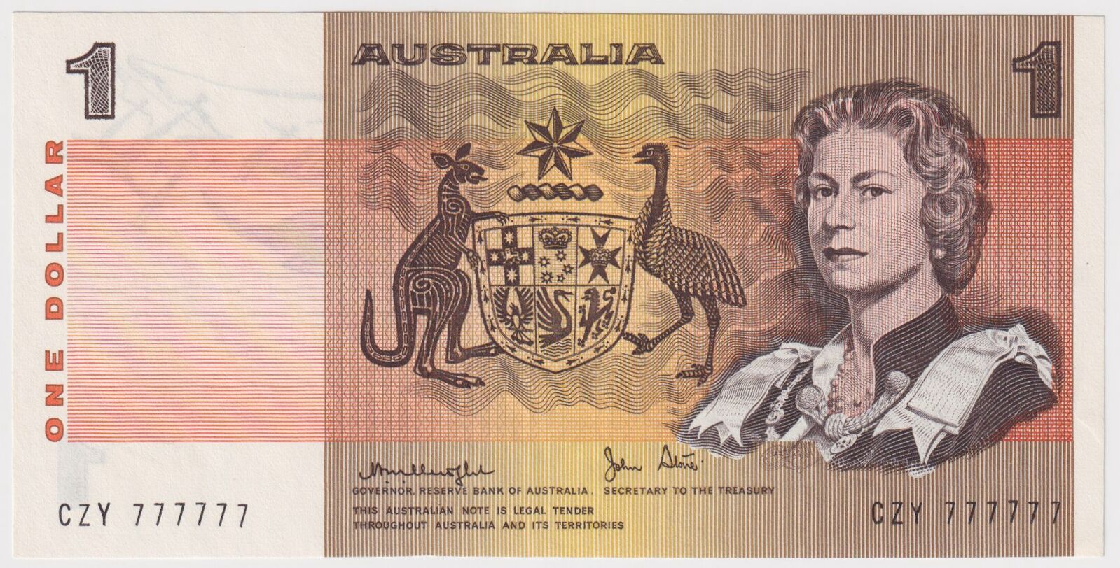 1979 $1 Note Knight/Stone R77 about Unc Solid Serial Number product image