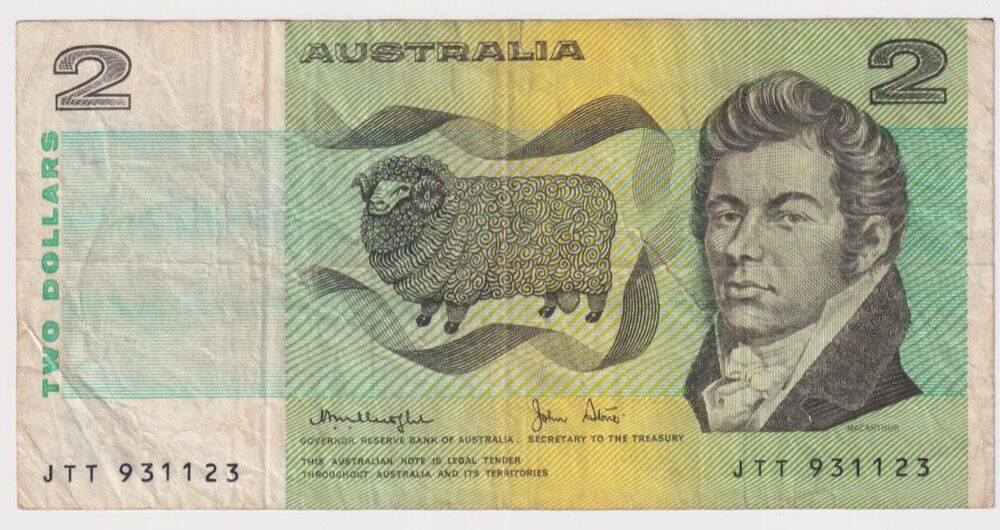 1979 $2 Note Knight/Stone R87 Wet Ink Transfer about VF product image