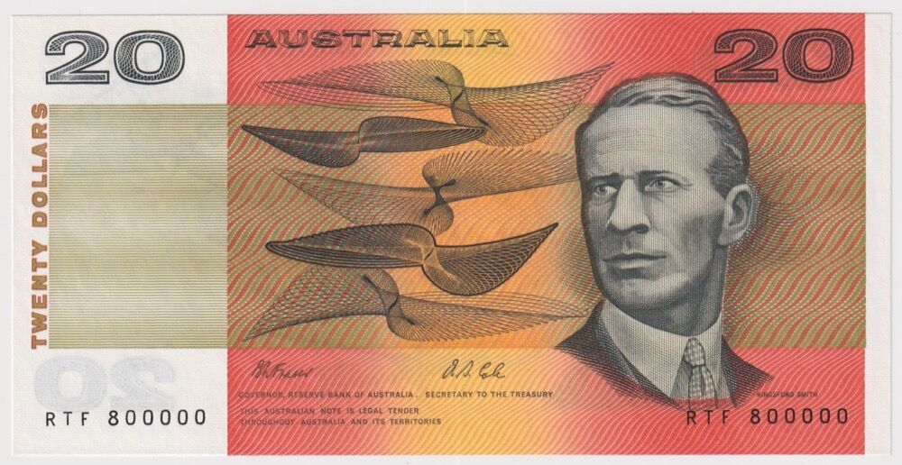 1991 $20 Note Fraser/Cole R413 Uncirculated - Fancy Serial Number RTF 800000 product image