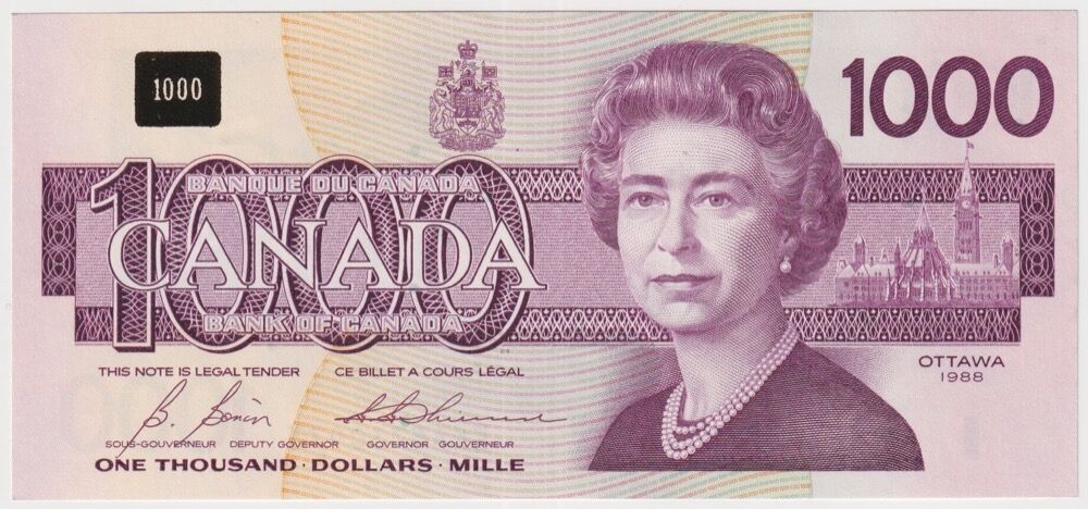 Canada 1988 1000 Dollars Bonin/Thiessen P#100b Uncirculated product image