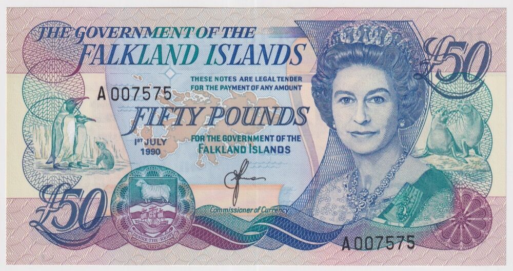 Falkland Islands 1990 50 Pounds P# 16 Uncirculated product image