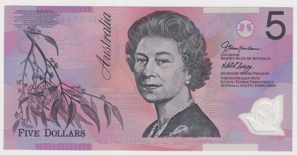 2002 $5 Note Macfarlane/Henry R220b Uncirculated - Solid Serial EG 06888888 product image