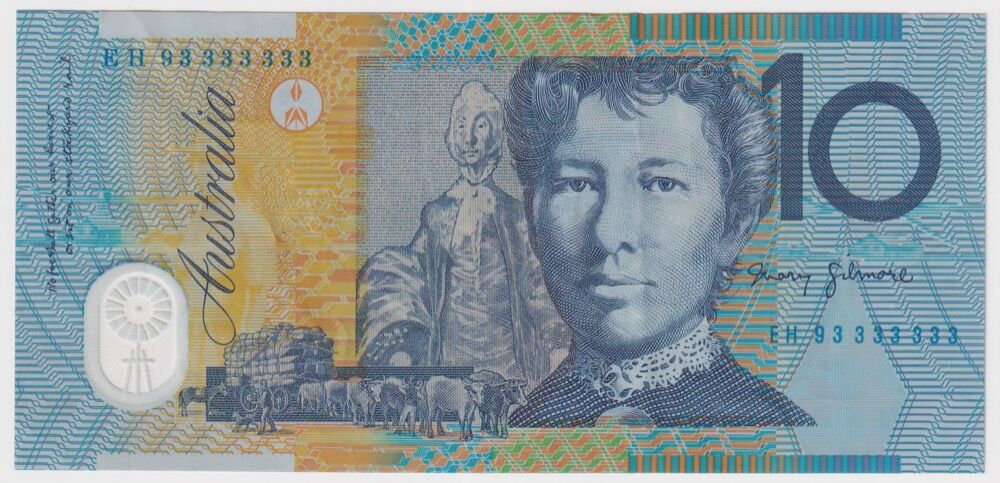 1993 $10 Note Fraser/Evans R316a good VF - Solid Serial Number EH 93333333 product image