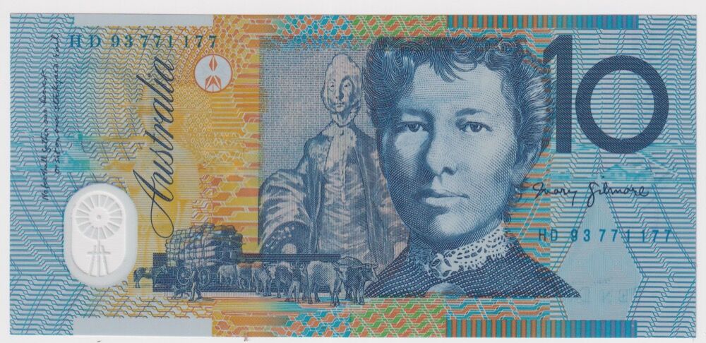 1993 $10 Note Fraser/Evans R316a Uncirculated - Radar Serial HD 93 771177 product image