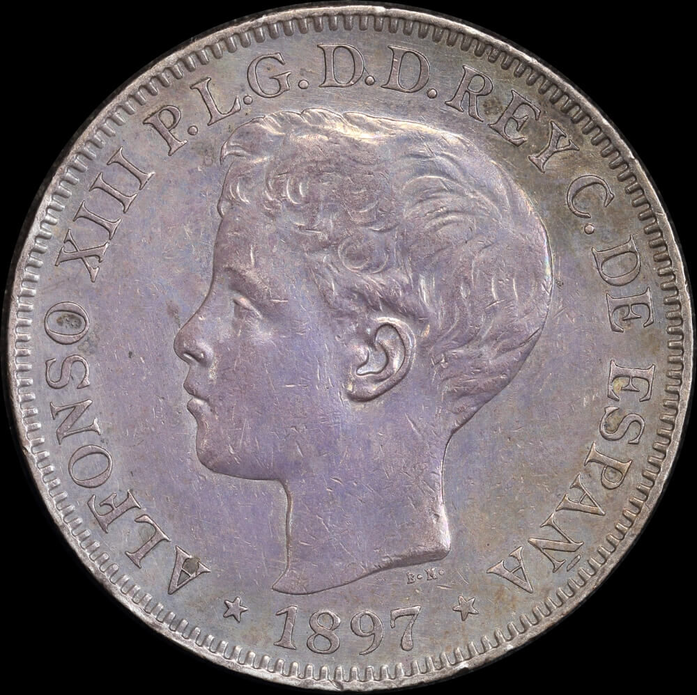 Philippines 1897 Silver 1 Peso KM#154 about EF product image