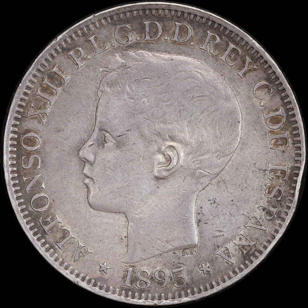 Puerto Rico 1895 Silver Peso KM#24 Extremely Fine product image