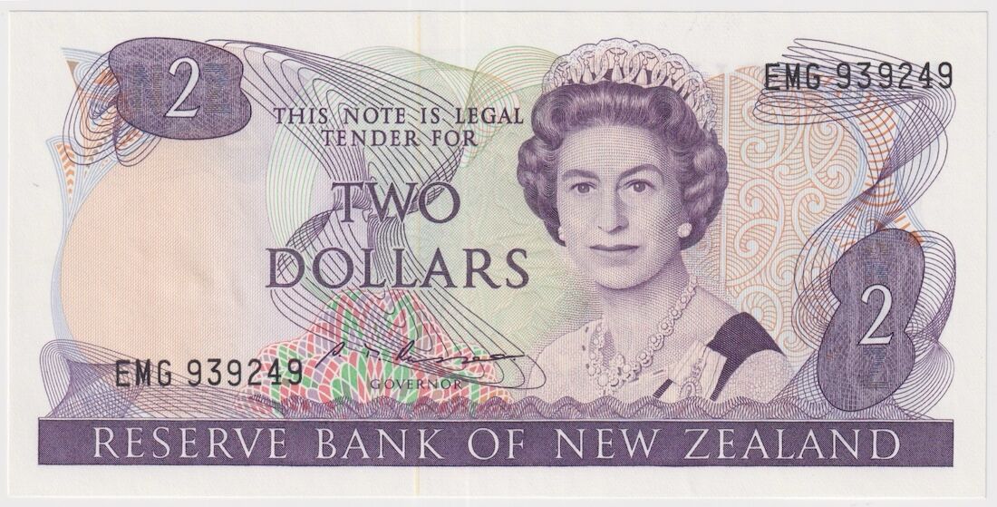 New Zealand 1985 $2 Dollar NoteP #170b Uncirculated product image