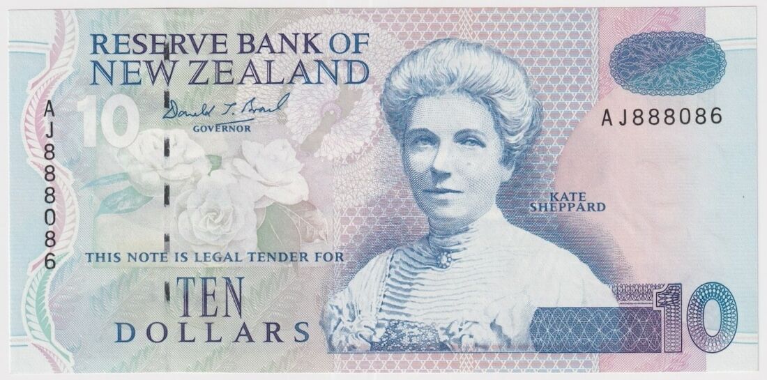 New Zealand 1992 $10 Note (Green Back) P#178 Uncirculated product image