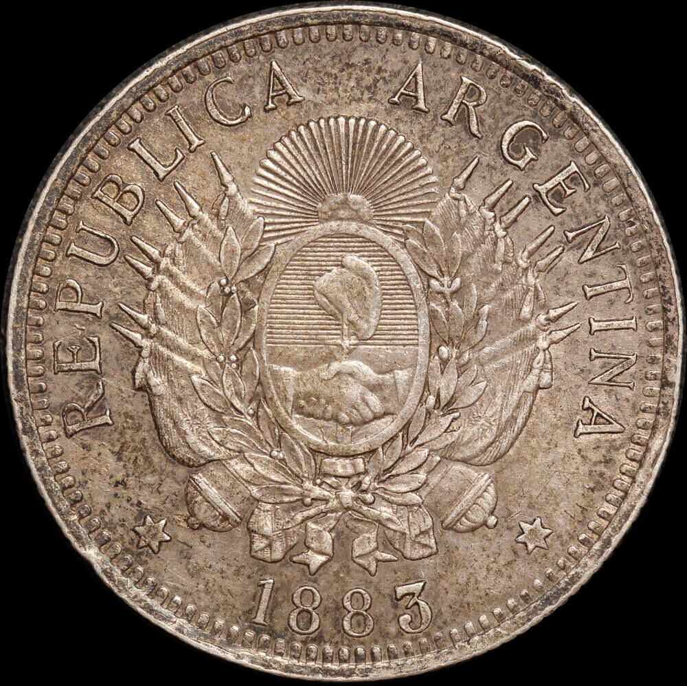 Argentina 1883 Silver 50 Centavos KM#28 Extremely Fine product image