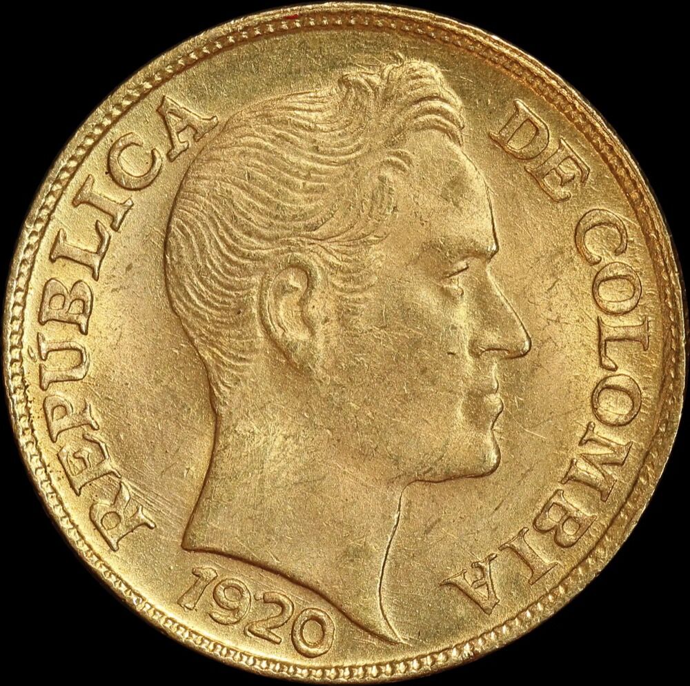 Colombia 1920 Gold 5 Pesos KM# 201.1 Uncirculated product image