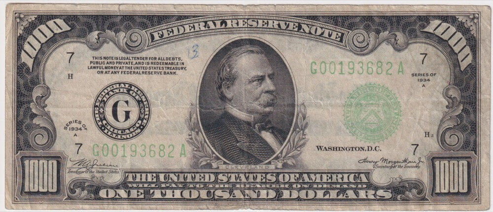 United States 1934-G 1,000 Dollars P# 435a about Fine product image