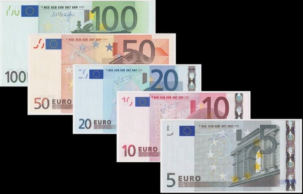 Euro 2002 Set of 5 Notes Uncirculated product image