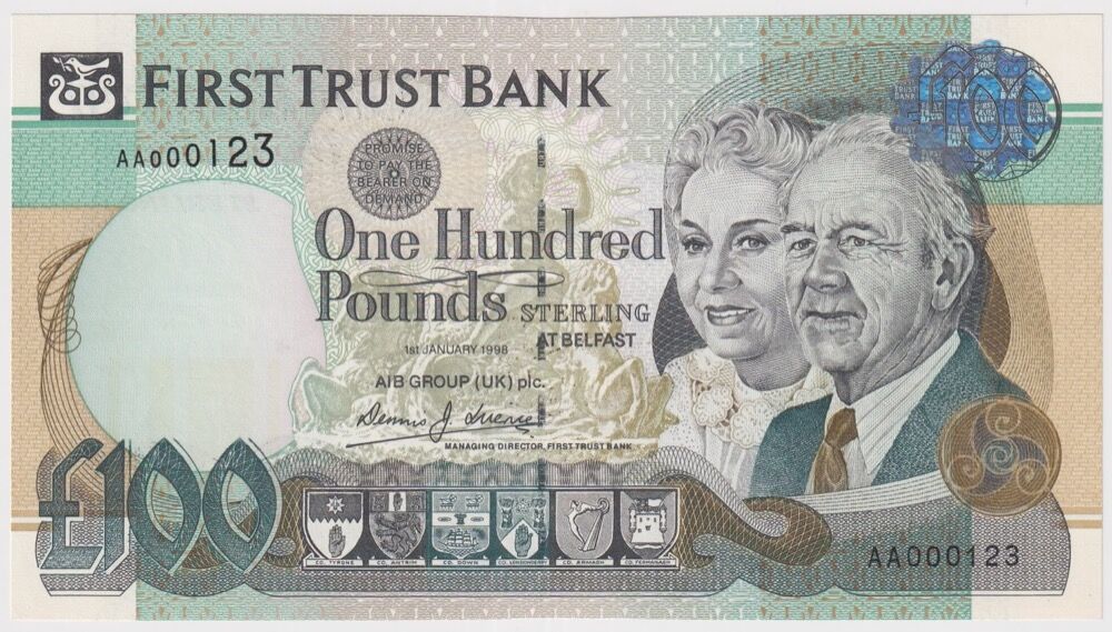 Northern Ireland (First Trust Bank) 1998 100 Pounds P#139b Uncirculated product image