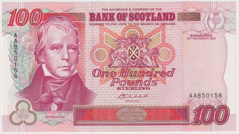 Scotland 2003 100 Pounds P#123d Uncirculated product image