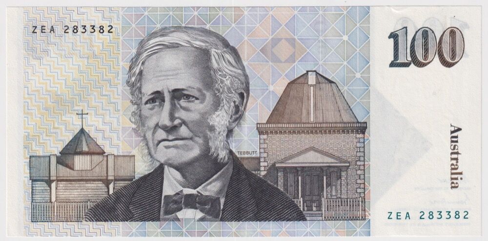 1984 $100 Note Johnston/Stone R608 about Unc - Radar Serial Number ZEA 283382 product image