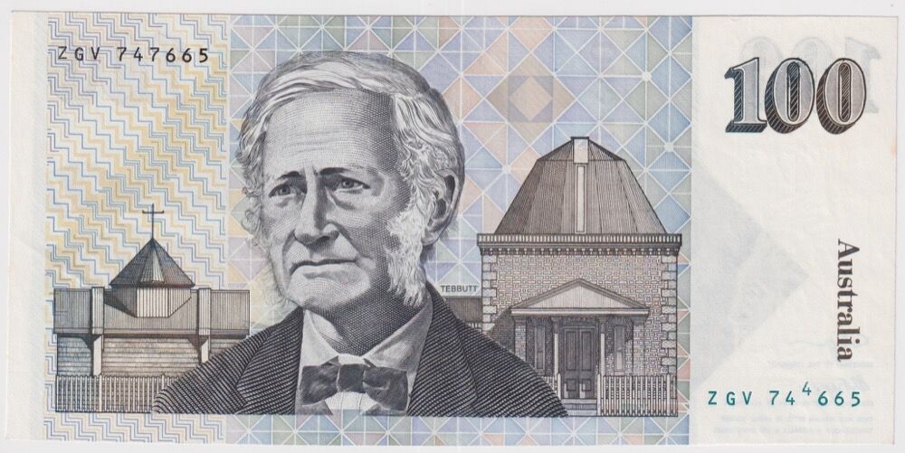 1990 $100 Note Fraser/Higgins Serial Misalignment R612 Uncirculated product image