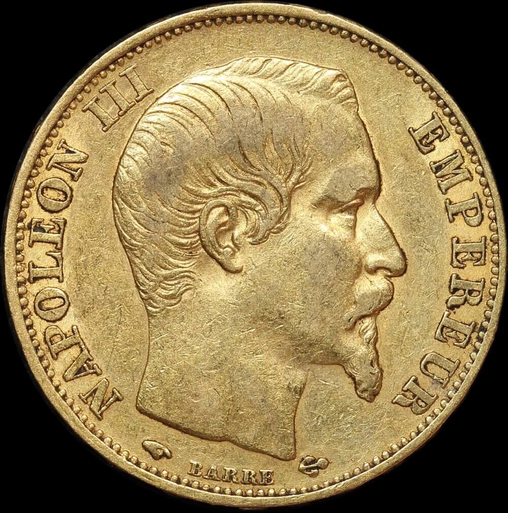 France 1856-A Gold 20 Franc Napoleon KM#781.1 Extremely Fine product image