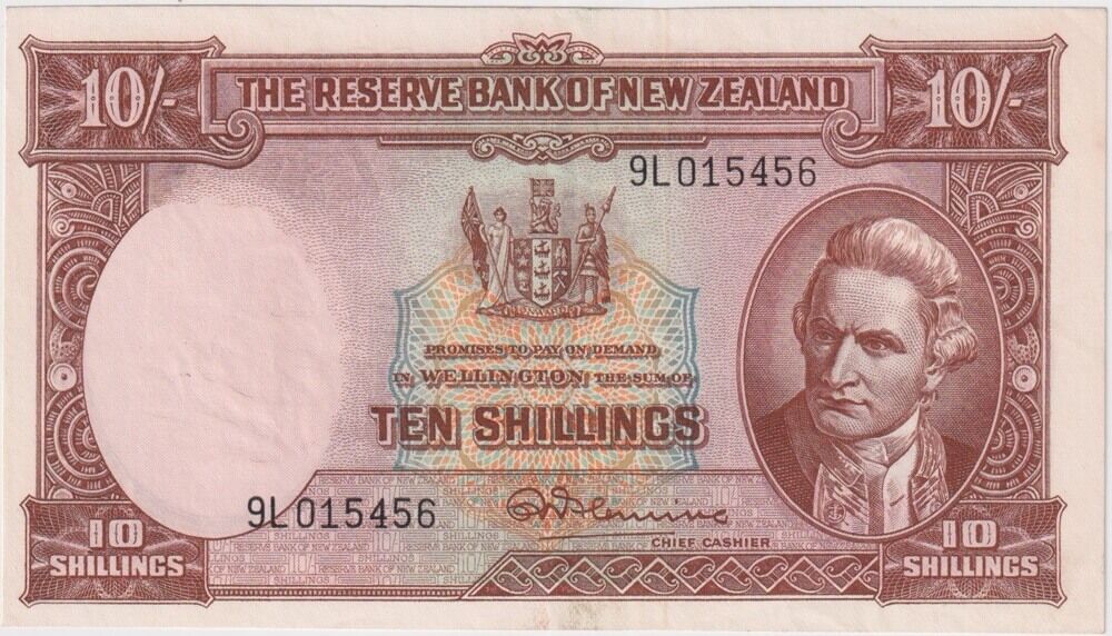 New Zealand 1956 10 Shillings P# 158c Extremely Fine product image