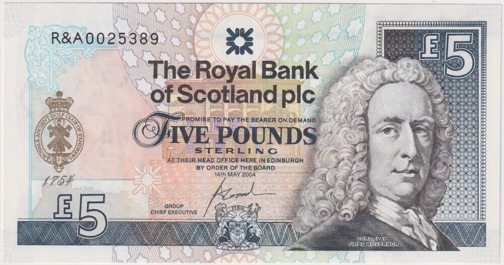 Royal Bank of Scotland 2004 5 Pounds P#363 Uncirculated - St. Andrews Royal & Ancient Golf Club product image