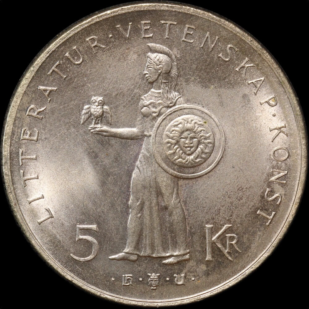 Sweden 1962 Silver 5 Kronor Gustaf VI Adolf KM#838 Uncirculated product image