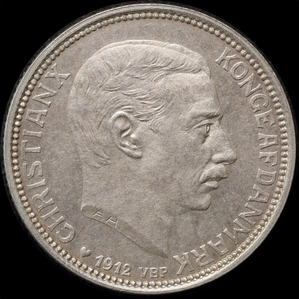 Denmark 1912 Silver 2 Kroner KM#811 Uncirculated product image