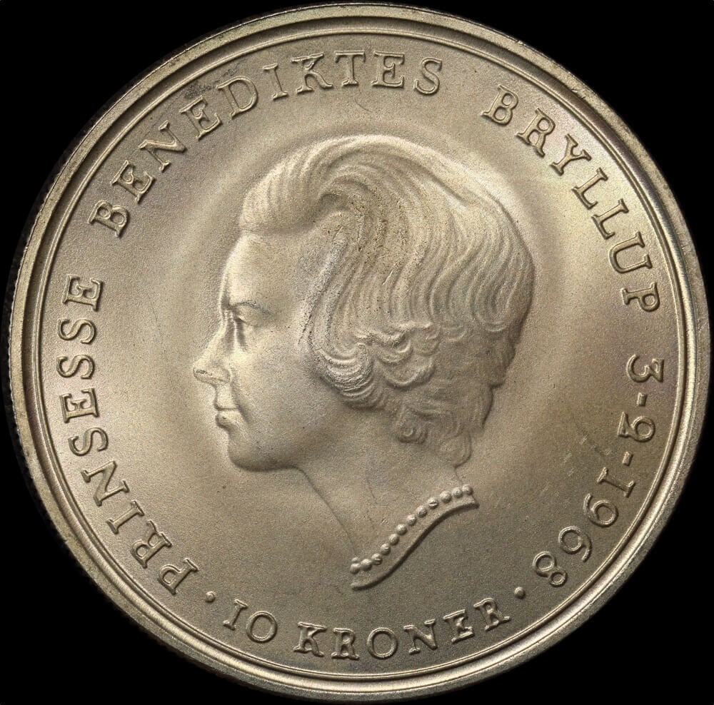 Denmark 1968 Silver 10 Kroner Frederick IX KM#857 Uncirculated product image