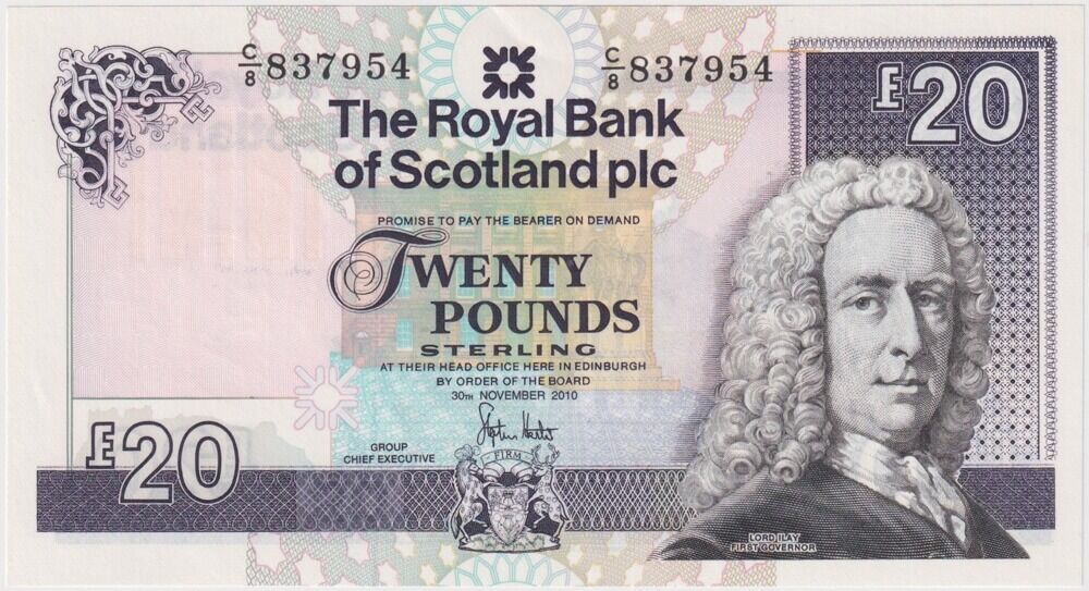 Royal Bank of Scotland 2010 20 Pounds P#354e Uncirculated  product image