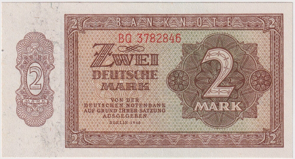 Germany 1948 2 Deutsche Mark Note P#10 Uncirculated product image