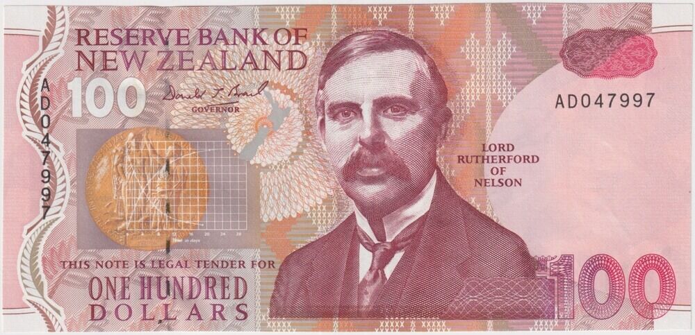 New Zealand 1992 100 Dollar Note P#181a Uncirculated product image