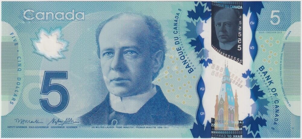 Canada 2013 5 Dollar Note P#106b Uncirculated product image