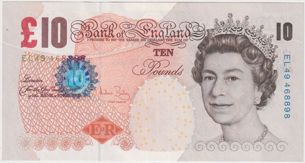 United Kingdom 2004 - 2011 10 Pounds Note P#389c Uncirculated product image