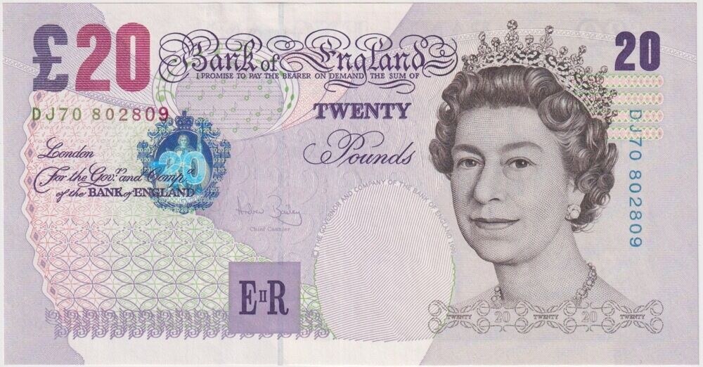 United Kingdom 2004-2007 20 Pounds Note P#390b Uncirculated product image