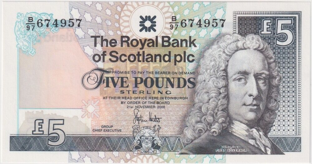 Royal Bank of Scotland 2008 5 Pounds P#352e Uncirculated product image