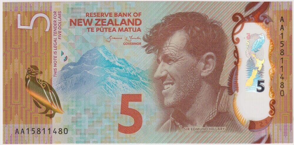 New Zealand 2015 5 Dollars P#191 AA15 Uncirculated product image