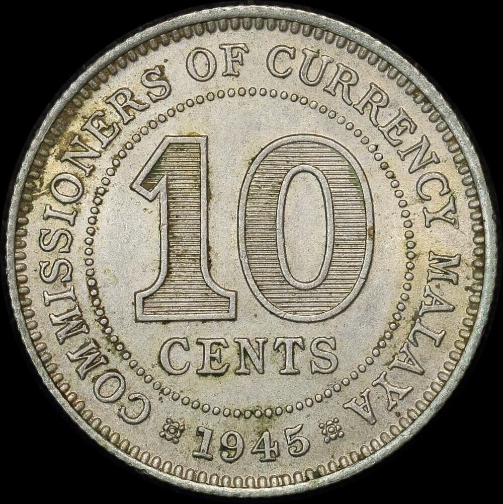 Malaya 1945 Silver 10 Cents KM#4a Uncirculated product image