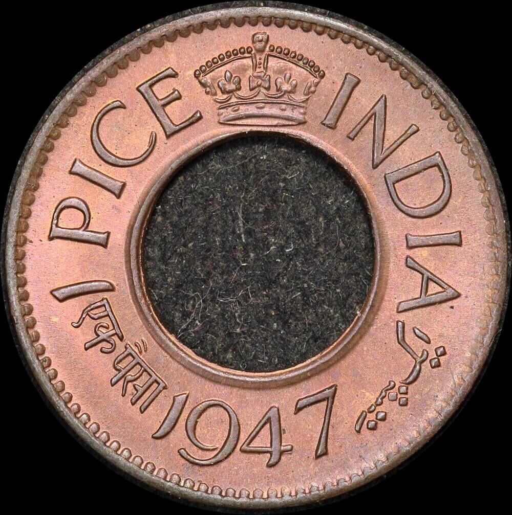 India (British) 1947 Copper 1 Pice KM#533 Uncirculated product image