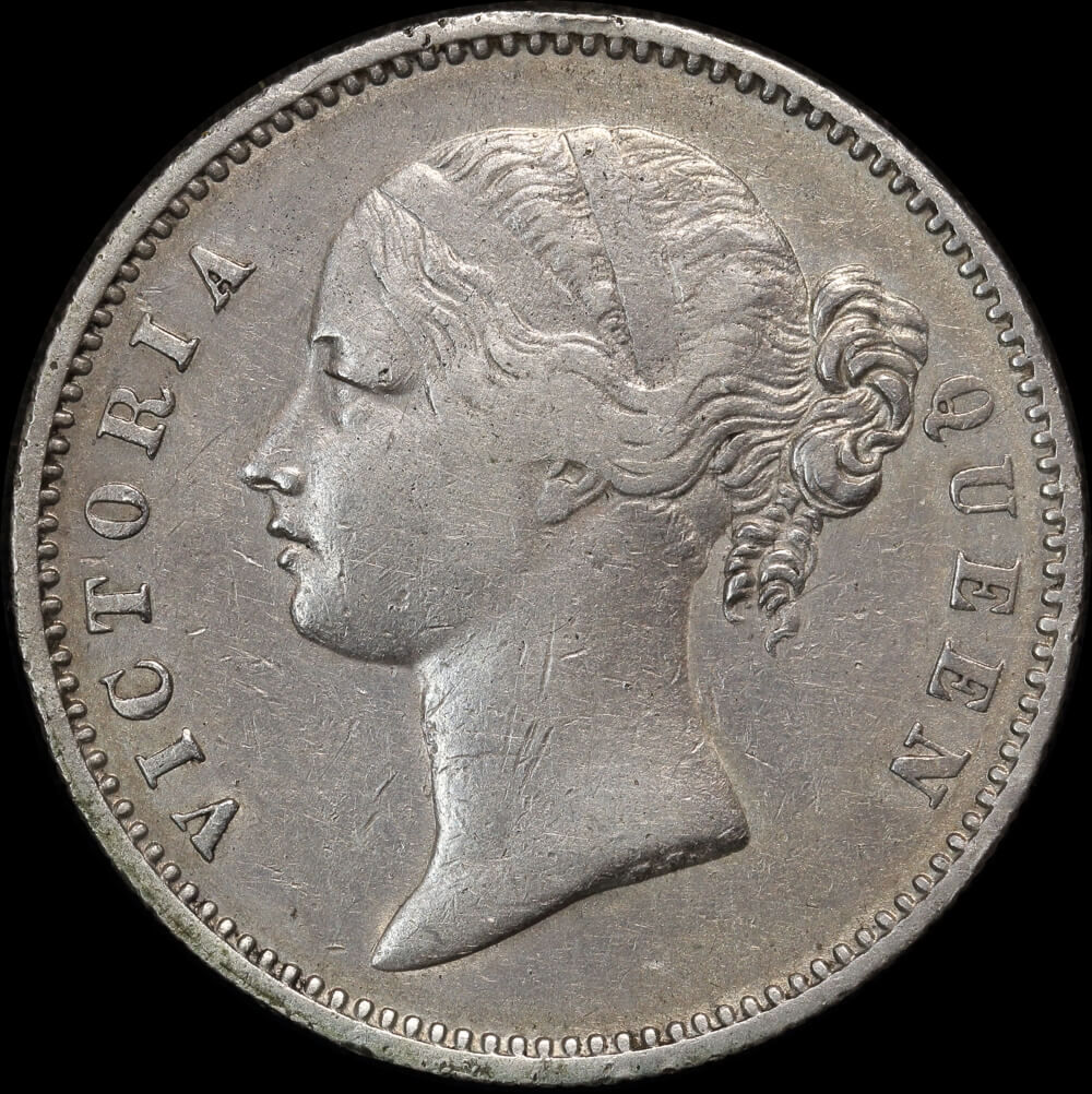 India (British) 1840 Silver 1 Rupee KM#457 Very Fine product image