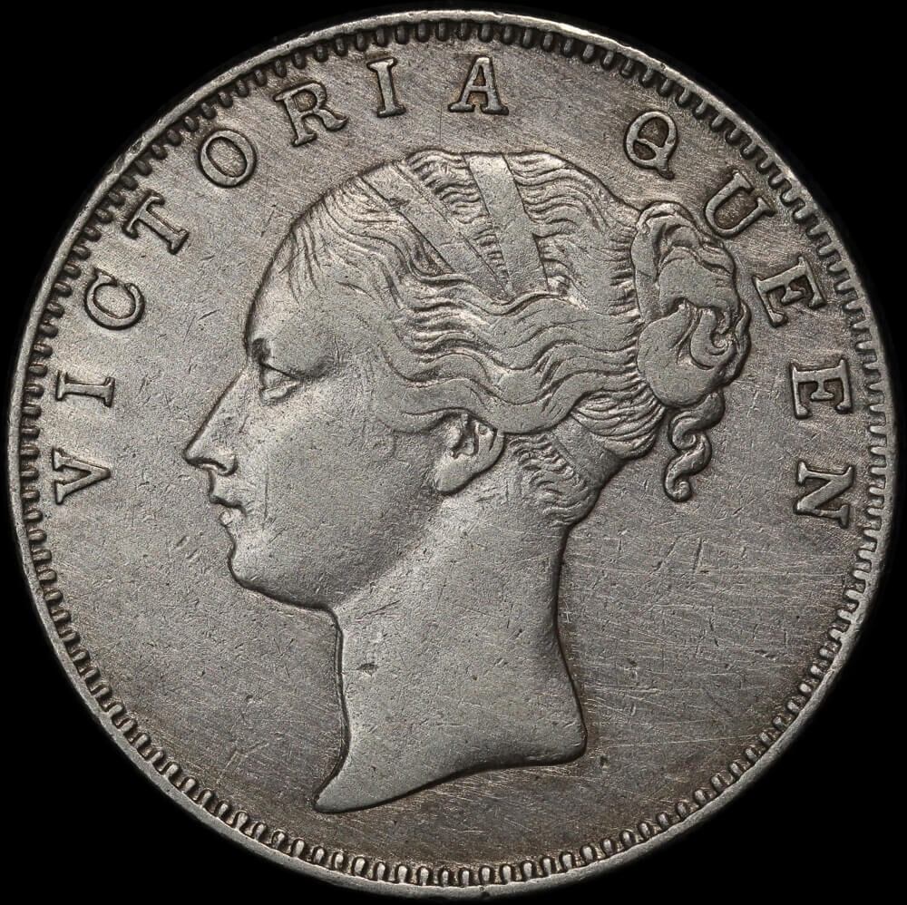 India (British) 1840 Silver 1 Rupee KM#457 good VF product image